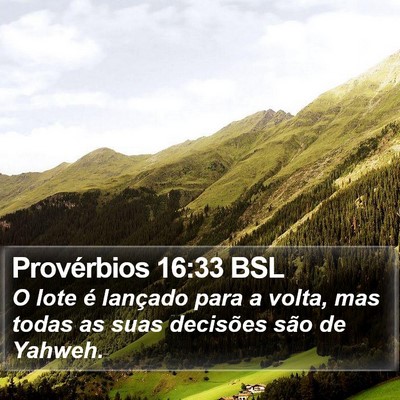 Provérbios 16:33 BSL Bible Verse Image