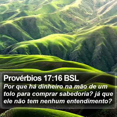Provérbios 17:16 BSL Bible Verse Image