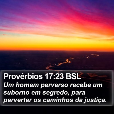 Provérbios 17:23 BSL Bible Verse Image
