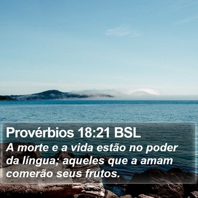 Provérbios 18:21 BSL Bible Verse Image