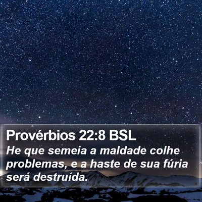 Provérbios 22:8 BSL Bible Verse Image
