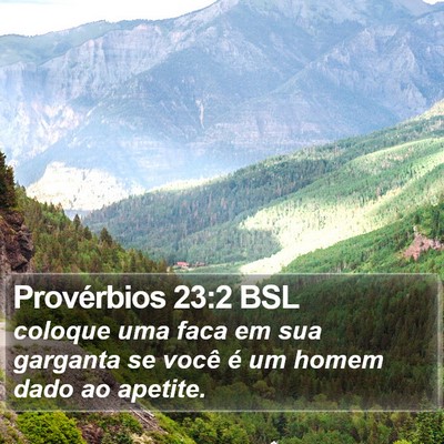 Provérbios 23:2 BSL Bible Verse Image