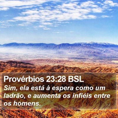 Provérbios 23:28 BSL Bible Verse Image