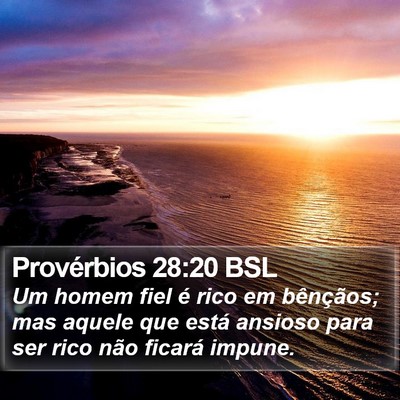 Provérbios 28:20 BSL Bible Verse Image