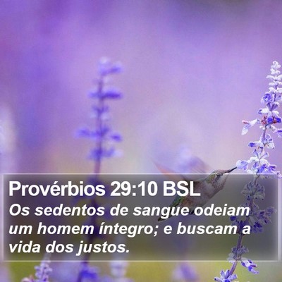 Provérbios 29:10 BSL Bible Verse Image