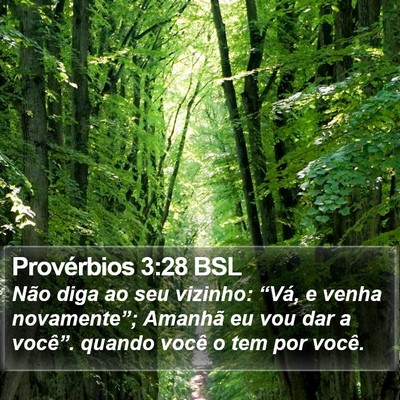 Provérbios 3:28 BSL Bible Verse Image