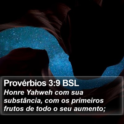 Provérbios 3:9 BSL Bible Verse Image