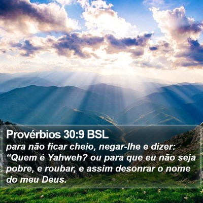 Provérbios 30:9 BSL Bible Verse Image