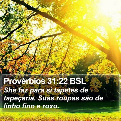 Provérbios 31:22 BSL Bible Verse Image