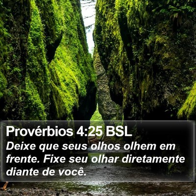Provérbios 4:25 BSL Bible Verse Image