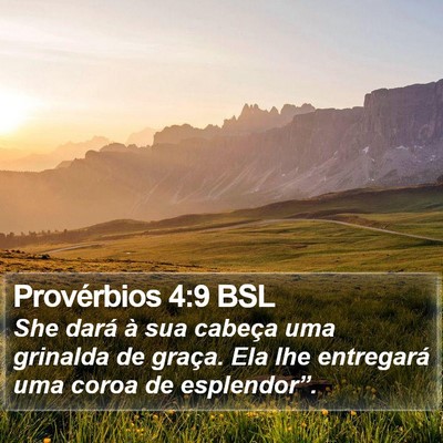 Provérbios 4:9 BSL Bible Verse Image