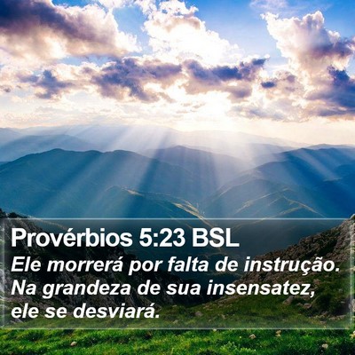 Provérbios 5:23 BSL Bible Verse Image