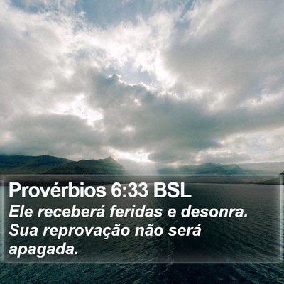 Provérbios 6:33 BSL Bible Verse Image