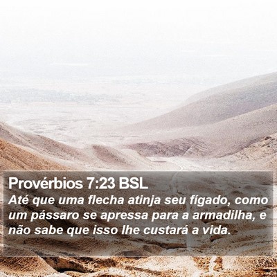 Provérbios 7:23 BSL Bible Verse Image