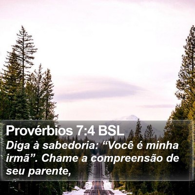 Provérbios 7:4 BSL Bible Verse Image