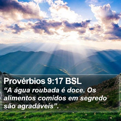 Provérbios 9:17 BSL Bible Verse Image