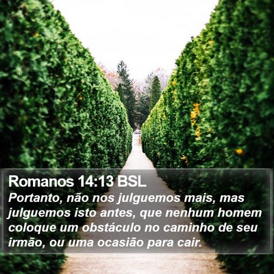 Romanos 14:13 BSL Bible Verse Image