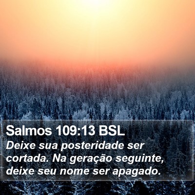Salmos 109:13 BSL Bible Verse Image