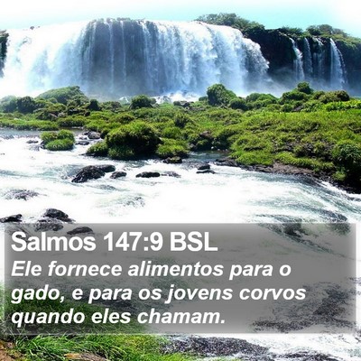 Salmos 147:9 BSL Bible Verse Image