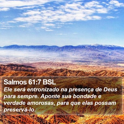 Salmos 61:7 BSL Bible Verse Image