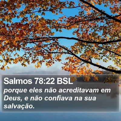 Salmos 78:22 BSL Bible Verse Image
