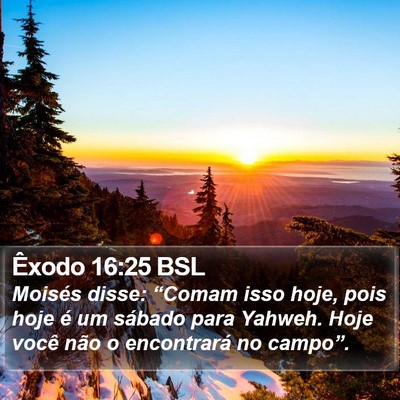 Êxodo 16:25 BSL Bible Verse Image