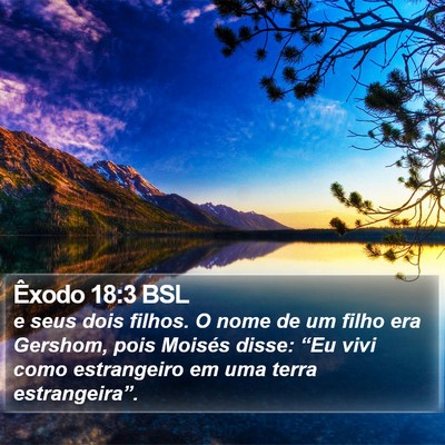 Êxodo 18:3 BSL Bible Verse Image