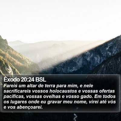 Êxodo 20:24 BSL Bible Verse Image