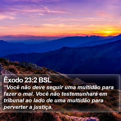 Êxodo 23:2 BSL Bible Verse Image