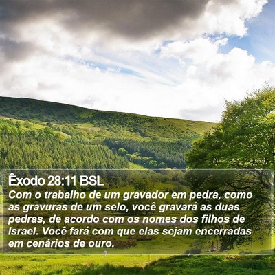 Êxodo 28:11 BSL Bible Verse Image