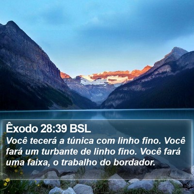 Êxodo 28:39 BSL Bible Verse Image
