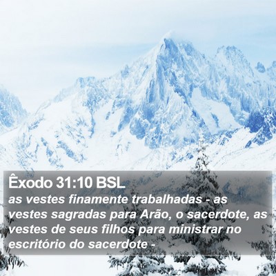 Êxodo 31:10 BSL Bible Verse Image