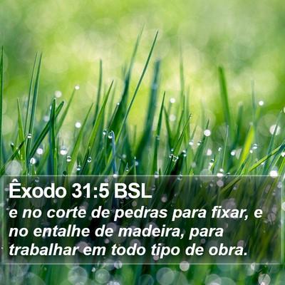Êxodo 31:5 BSL Bible Verse Image