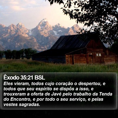 Êxodo 35:21 BSL Bible Verse Image