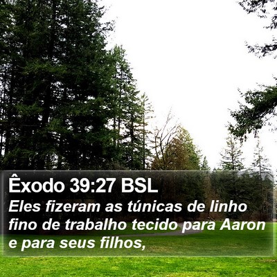 Êxodo 39:27 BSL Bible Verse Image
