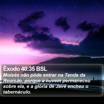 Êxodo 40:35 BSL Bible Verse Image