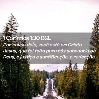 Picture 02 - 1 Coríntios 1:30 BSL - Por causa dele, você está em Cristo Jesus, que - Bible Verse Picture