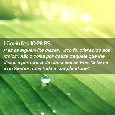 Picture 02 - 1 Coríntios 10:28 BSL - Mas se alguém lhe disser: “Isto foi oferecido - Bible Verse Picture