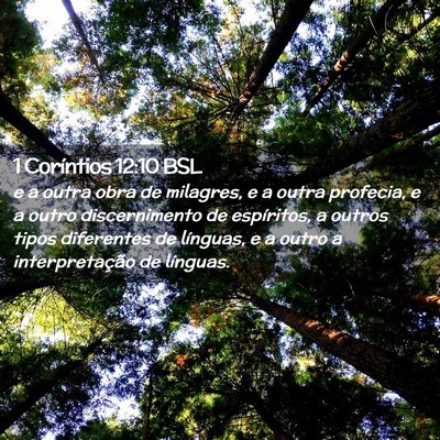 Picture 02 - 1 Coríntios 12:10 BSL - e a outra obra de milagres, e a outra profecia, e - Bible Verse Picture
