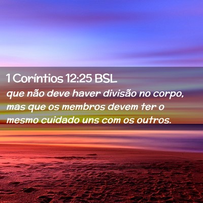 Picture 02 - 1 Coríntios 12:25 BSL - que não deve haver divisão no corpo, mas que os - Bible Verse Picture