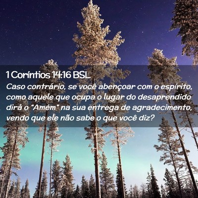 Picture 02 - 1 Coríntios 14:16 BSL - Caso contrário, se você abençoar com o - Bible Verse Picture