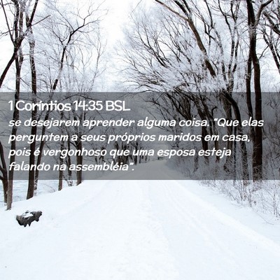 Picture 02 - 1 Coríntios 14:35 BSL - se desejarem aprender alguma coisa. “Que elas - Bible Verse Picture