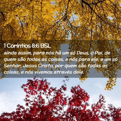 Picture 02 - 1 Coríntios 8:6 BSL - ainda assim, para nós há um só Deus, o Pai, de - Bible Verse Picture