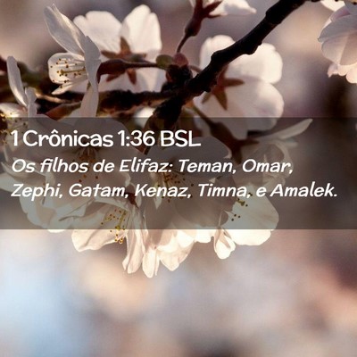 Picture 02 - 1 Crônicas 1:36 BSL - Os filhos de Elifaz: Teman, Omar, Zephi, Gatam, - Bible Verse Picture