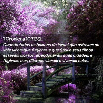 Picture 02 - 1 Crônicas 10:7 BSL - Quando todos os homens de Israel que estavam no - Bible Verse Picture