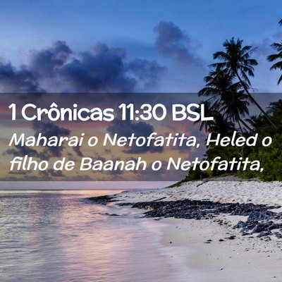 Picture 02 - 1 Crônicas 11:30 BSL - Maharai o Netofatita, Heled o filho de Baanah o - Bible Verse Picture