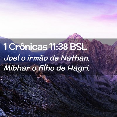 Picture 02 - 1 Crônicas 11:38 BSL - Joel o irmão de Nathan, Mibhar o filho de - Bible Verse Picture
