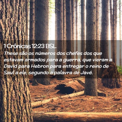 Picture 02 - 1 Crônicas 12:23 BSL - These são os números dos chefes dos que estavam - Bible Verse Picture