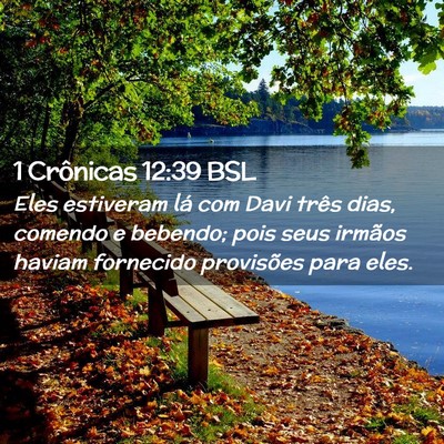 Picture 02 - 1 Crônicas 12:39 BSL - Eles estiveram lá com Davi três dias, comendo e - Bible Verse Picture