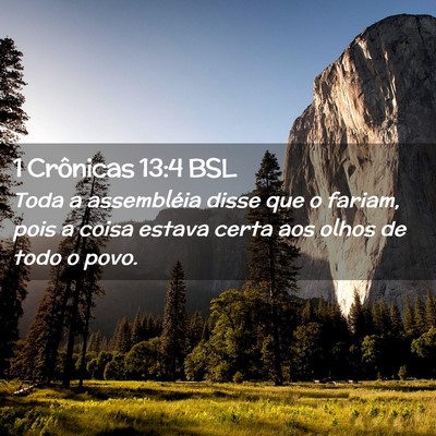 Picture 02 - 1 Crônicas 13:4 BSL - Toda a assembléia disse que o fariam, pois a - Bible Verse Picture